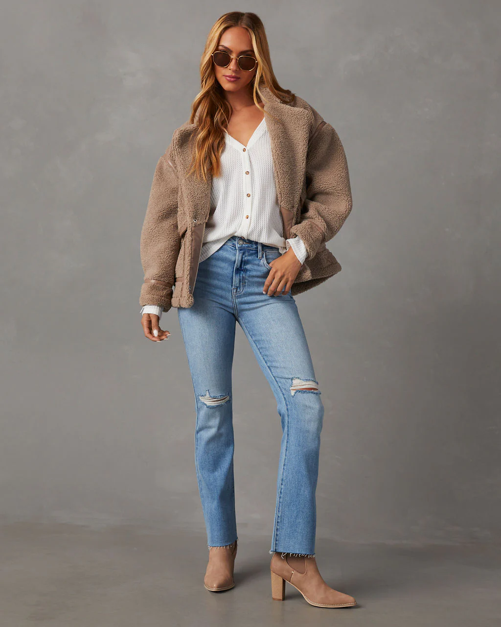 Auggie Super Stretch High Rise Distressed Flare Jeans