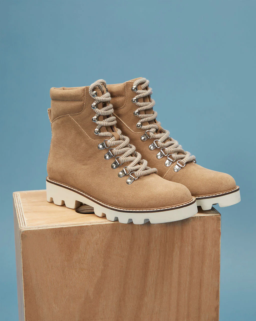 Arlene Faux Suede Lace Up Boot