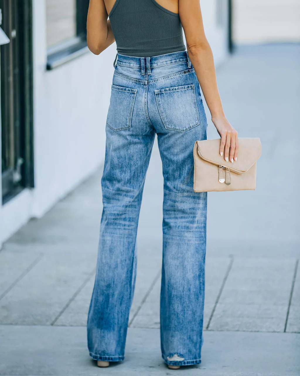 Warren High Rise Distressed 90'S Flare Denim
