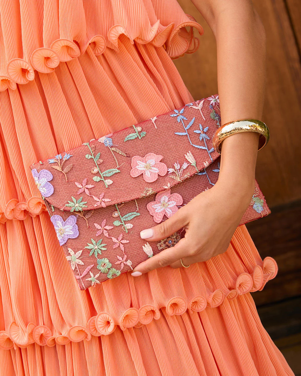 Roseanna Embroidered Foldover Clutch