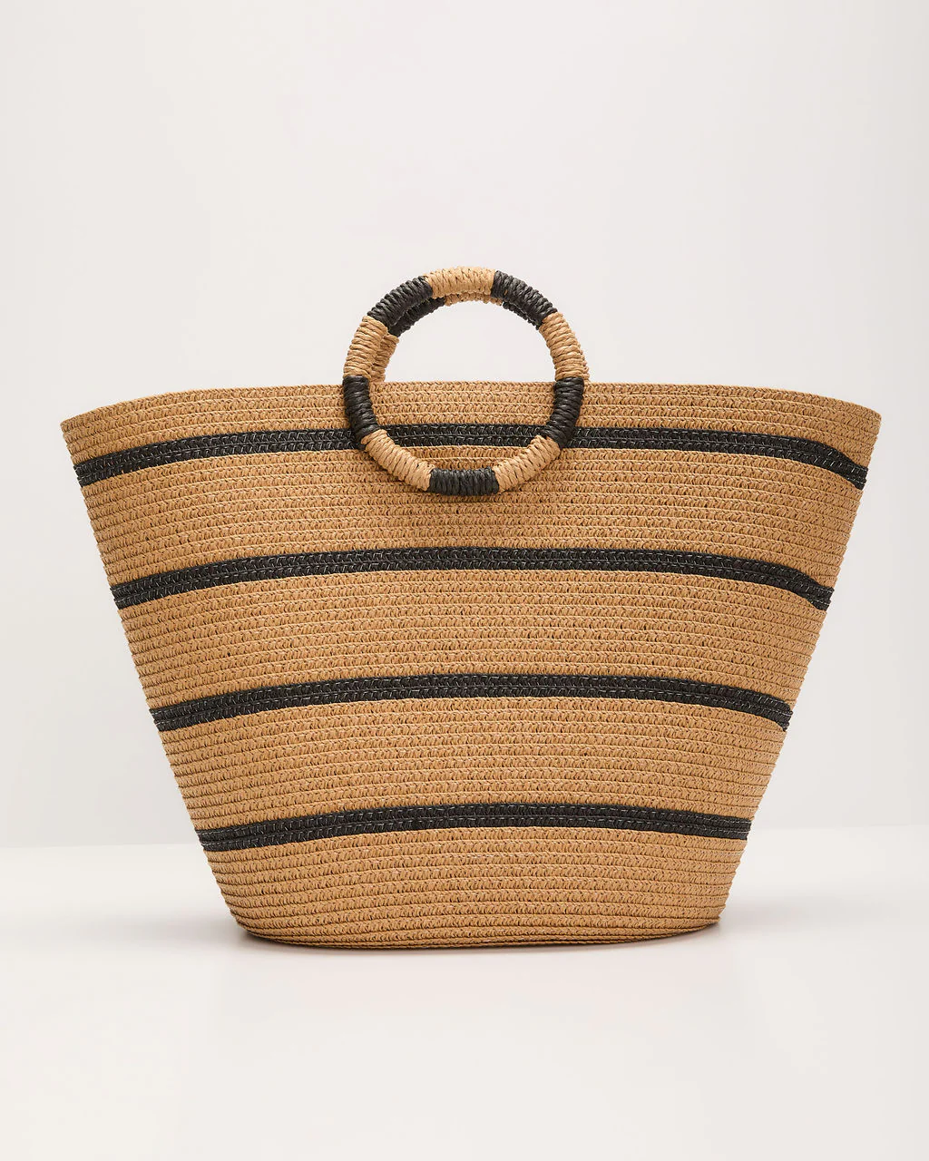 Lets Get Away Striped Straw Tote