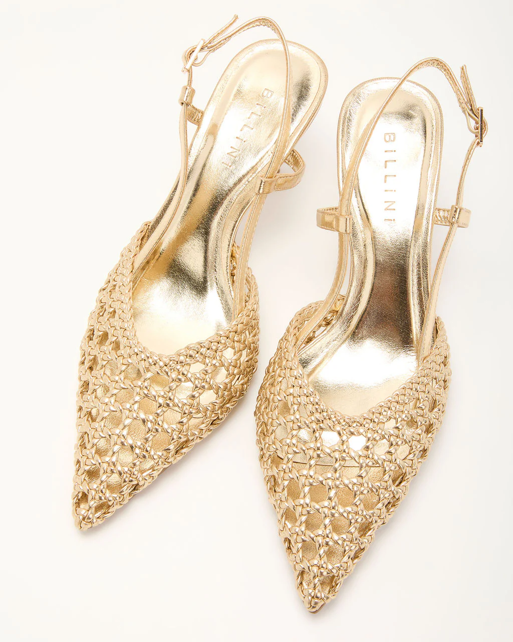 Mira Woven Pointed Toe Slingback Pumps