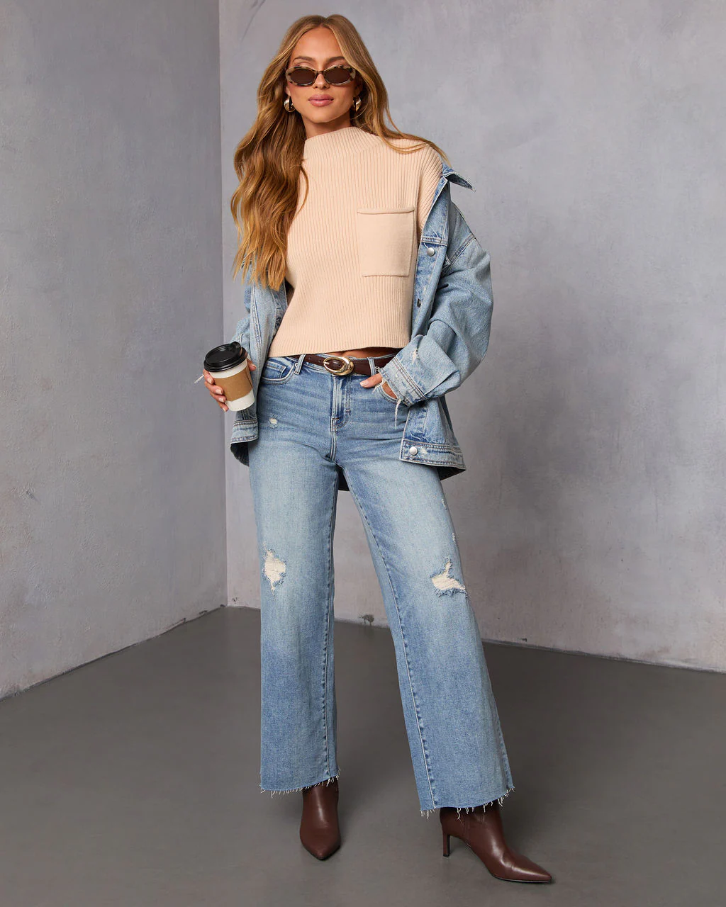 Brooke Mock Neck Short Sleeve Sweater
