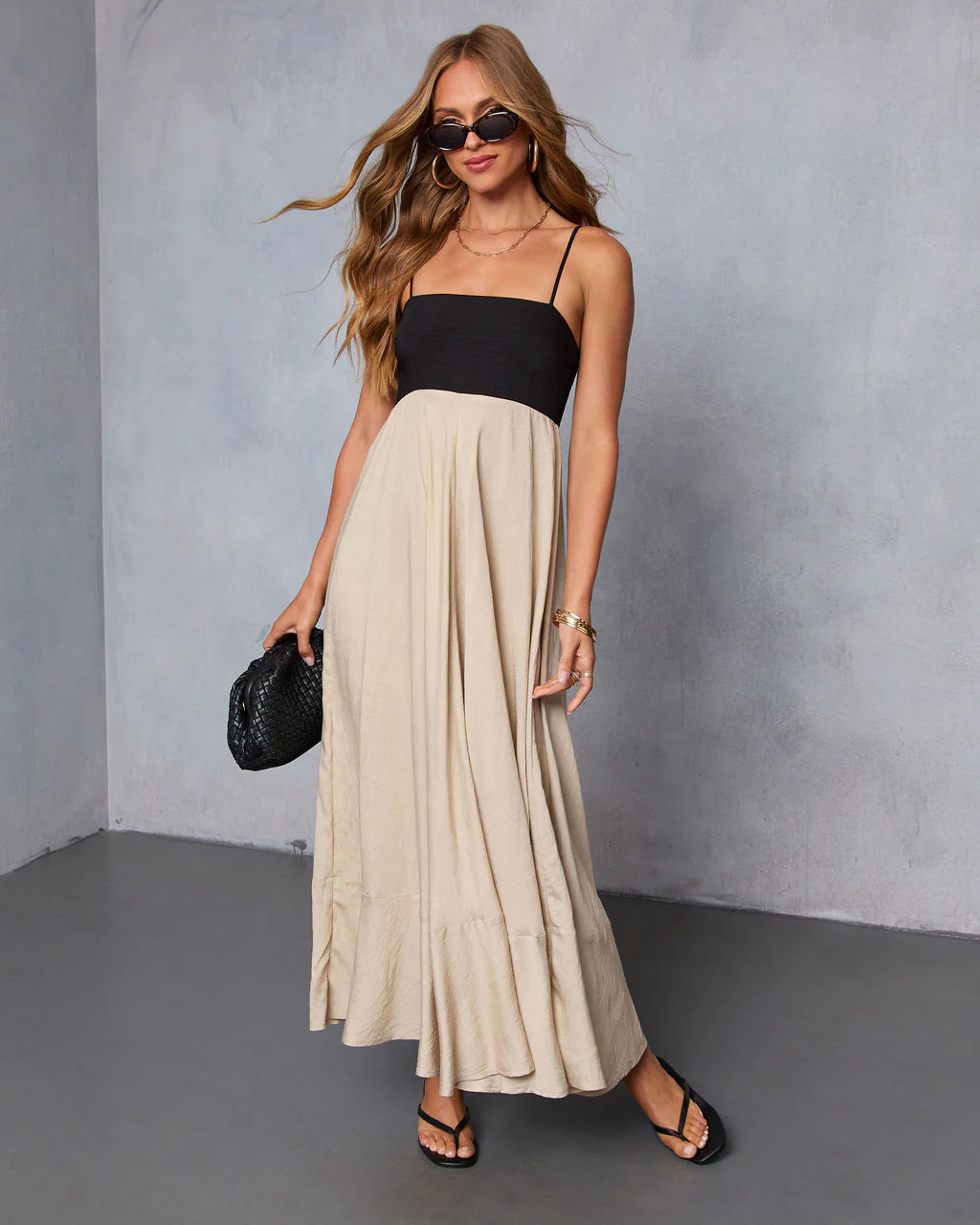 Norrah Colorblock Empire Maxi Dress