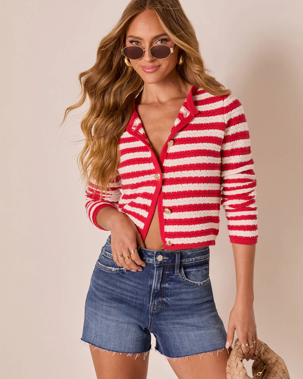 Tesley Striped Button Down Sweater