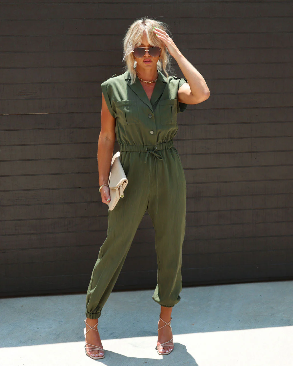 Dalena Short Sleeve Tie Waist Jumpsuit