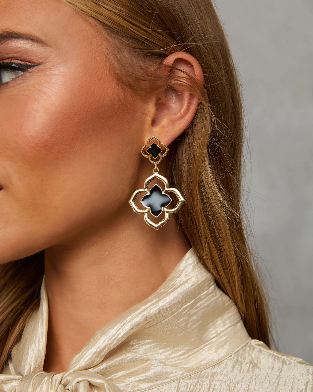 Delina Clover Drop Earrings