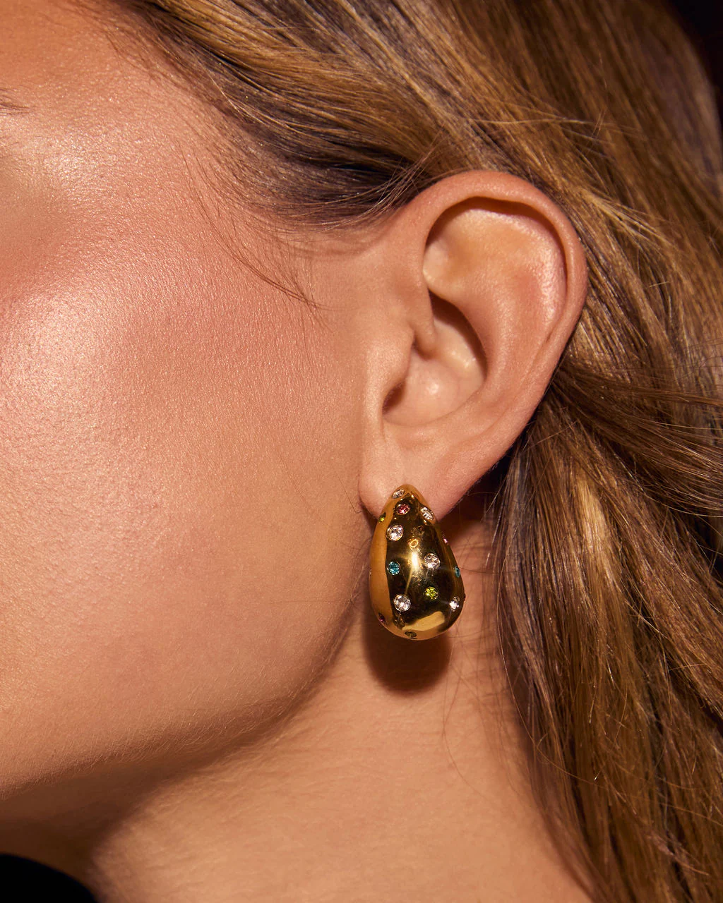 Dazzle Me Embellished Teardrop Stud Earrings